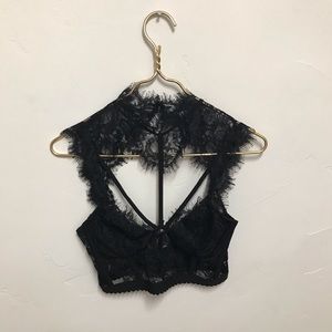 Black Laced turtleneck crop top (BRAND NEW)